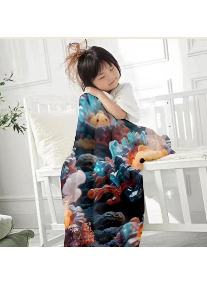 Children's or student cartoon flannel thin blanket (warm and comfortable, suitable for sleep, games) 100cm*150cm