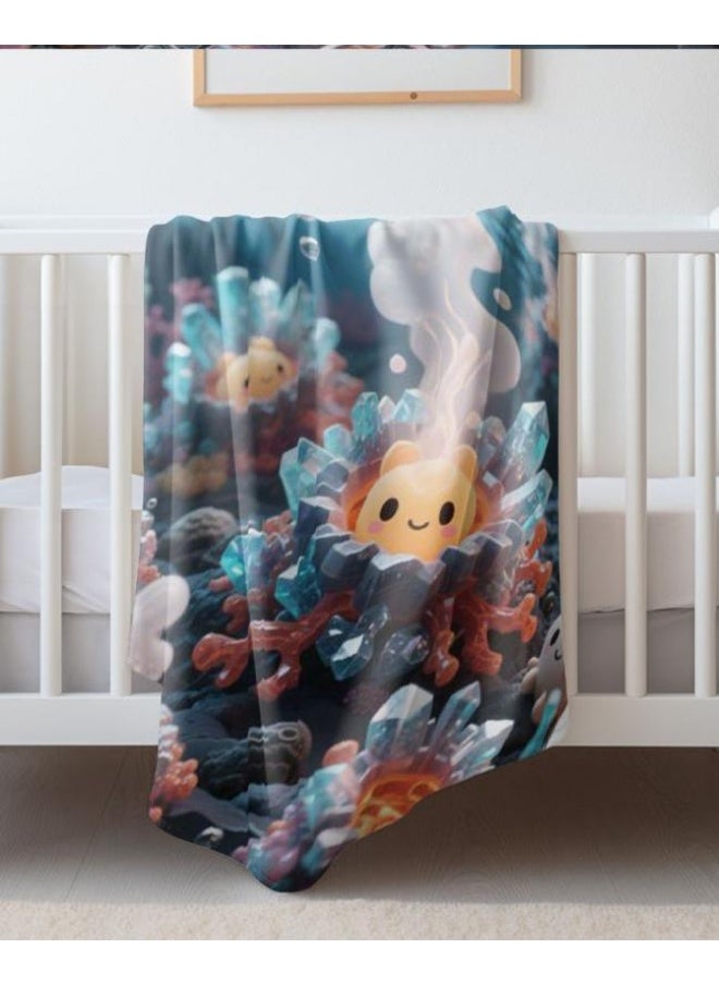 Children's or student cartoon flannel thin blanket (warm and comfortable, suitable for sleep, games) 100cm*150cm