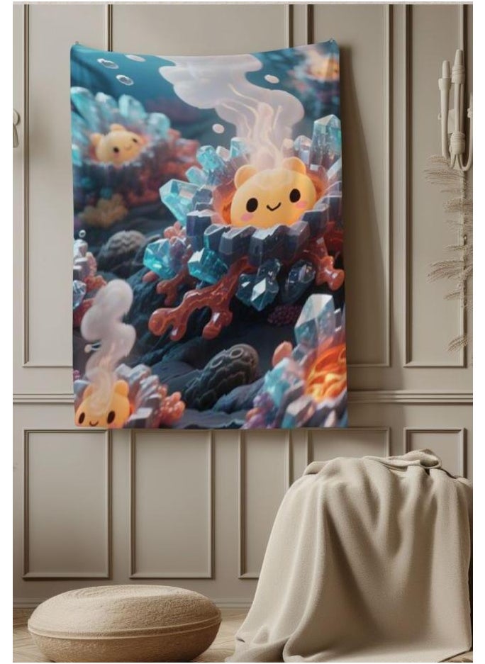 Children's or student cartoon flannel thin blanket (warm and comfortable, suitable for sleep, games) 100cm*150cm