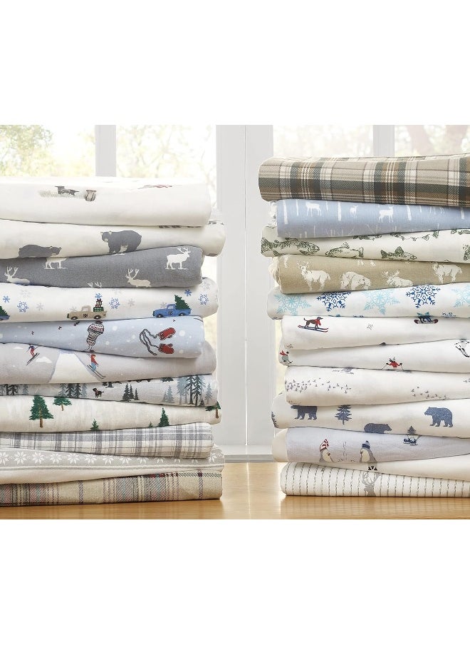Eddie Bauer - Full Sheets, Cotton Flannel Bedding Set, Brushed for Extra Softness, Cozy Home Decor (Buckhead Ridge, Full)