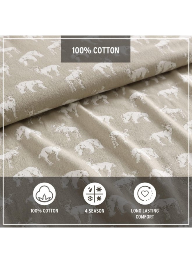 Eddie Bauer - Full Sheets, Cotton Flannel Bedding Set, Brushed for Extra Softness, Cozy Home Decor (Buckhead Ridge, Full)
