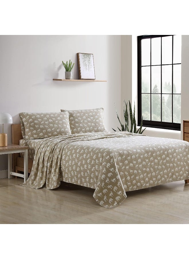 Eddie Bauer - Full Sheets, Cotton Flannel Bedding Set, Brushed for Extra Softness, Cozy Home Decor (Buckhead Ridge, Full)