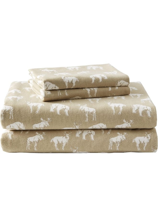 Eddie Bauer - Full Sheets, Cotton Flannel Bedding Set, Brushed for Extra Softness, Cozy Home Decor (Buckhead Ridge, Full)