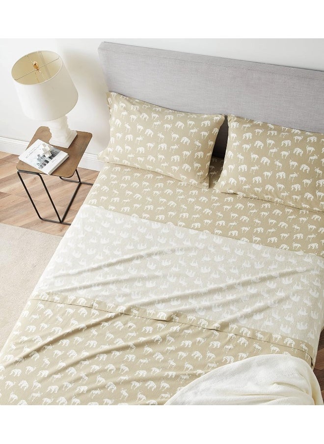 Eddie Bauer - Full Sheets, Cotton Flannel Bedding Set, Brushed for Extra Softness, Cozy Home Decor (Buckhead Ridge, Full)