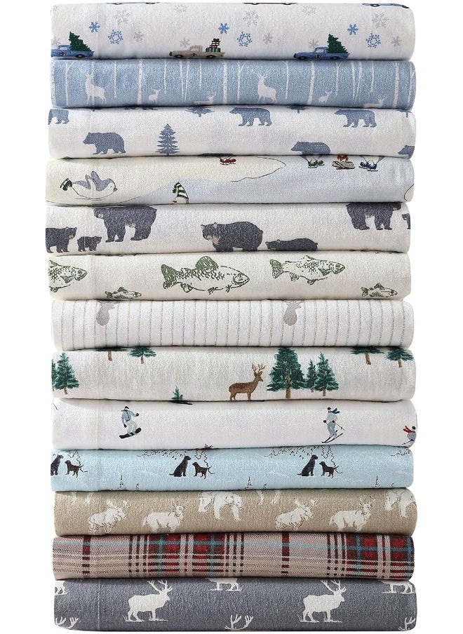 Eddie Bauer - Full Sheets, Cotton Flannel Bedding Set, Brushed for Extra Softness, Cozy Home Decor (Buckhead Ridge, Full)