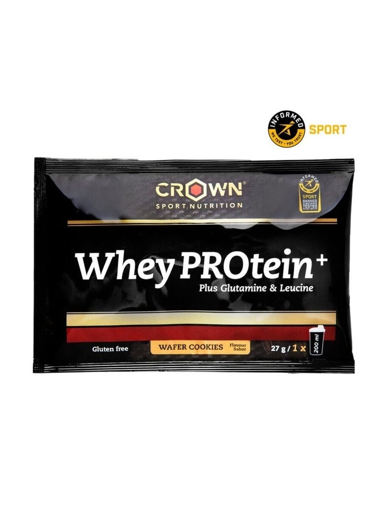 Crown Sport Nutrition - Pure Whey Protein - Wafer Cookies Flavor, Sachet Box of 10 Units