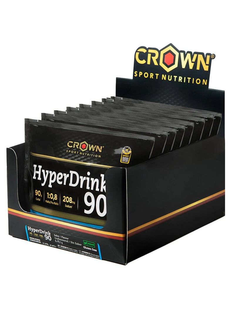 Crown Sport Nutrition HyperDrink 90, Very High Carbohydrate Drink, Neutral Flavor, Box of 8 Units
