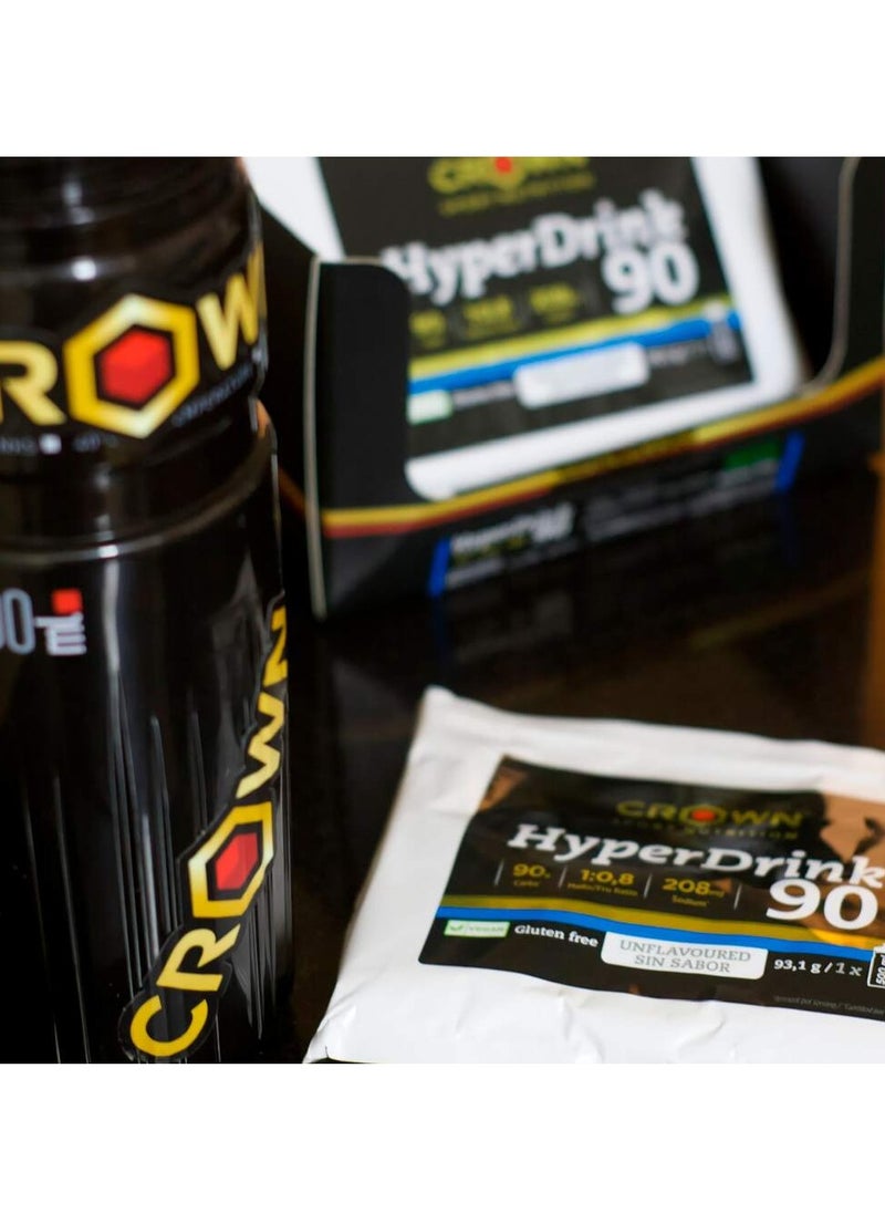 Crown Sport Nutrition HyperDrink 90, Very High Carbohydrate Drink, Neutral Flavor, Box of 8 Units