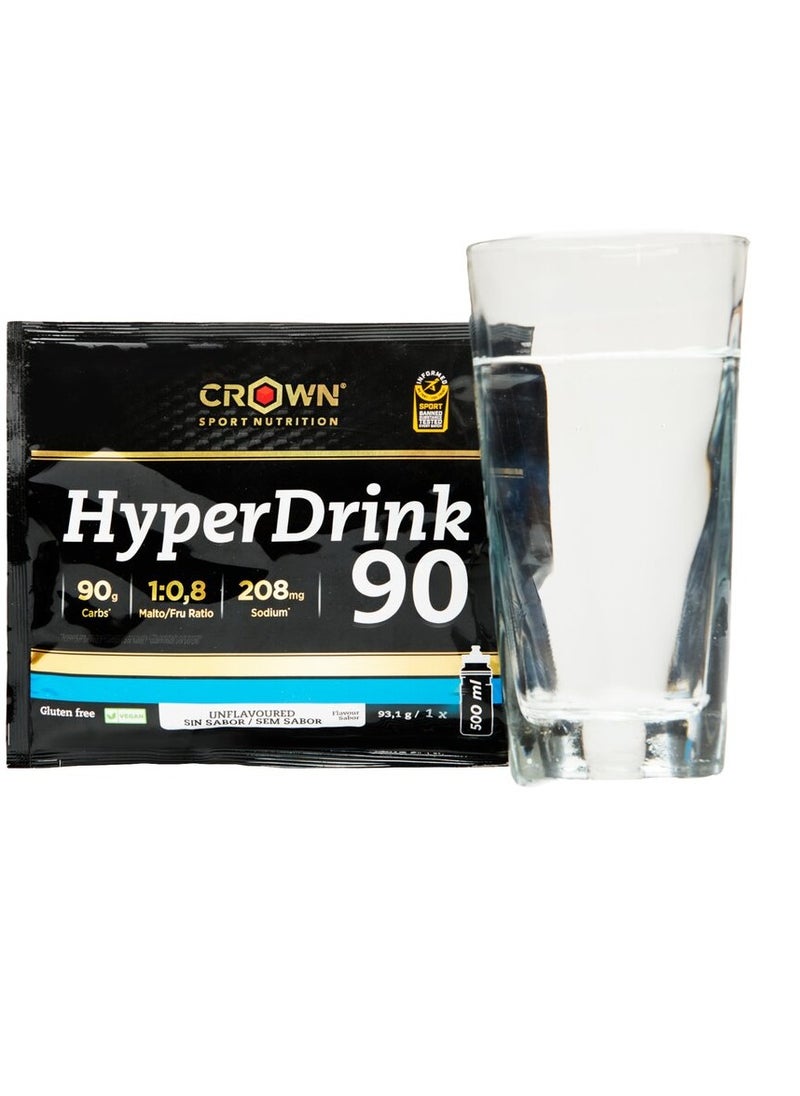 Crown Sport Nutrition HyperDrink 90, Very High Carbohydrate Drink, Neutral Flavor, Box of 8 Units