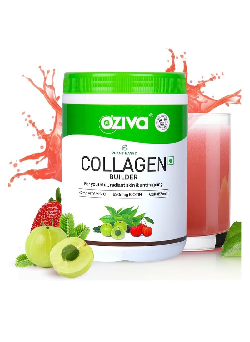 Plant Based Collagen Builder with Biotin & Silica, Acai Berry, Bamboo Shoot, Sea Buckthorn for Anti Aging Beauty, 0.55 lbs, 100% Natural & Vegan Friendly (8.81 oz)