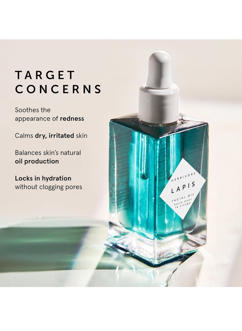HERBIVORE Lapis Blue Tansy Face Oil – Skin-Balancing Moisturizer for Oily, Acne-Prone Skin | Redness Soothing, Azulene-Rich, Plant-based, Vegan, Cruelty-free