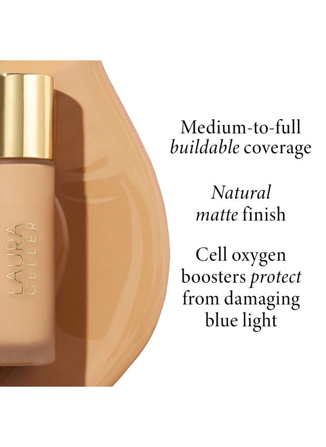 LAURA GELLER Double Take Liquid Foundation | Medium to Full Coverage, Natural Matte Finish, Medium