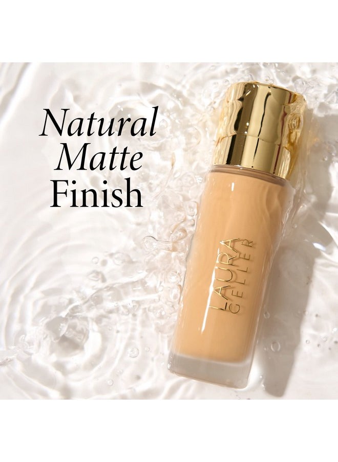 LAURA GELLER Double Take Liquid Foundation | Medium to Full Coverage, Natural Matte Finish, Medium