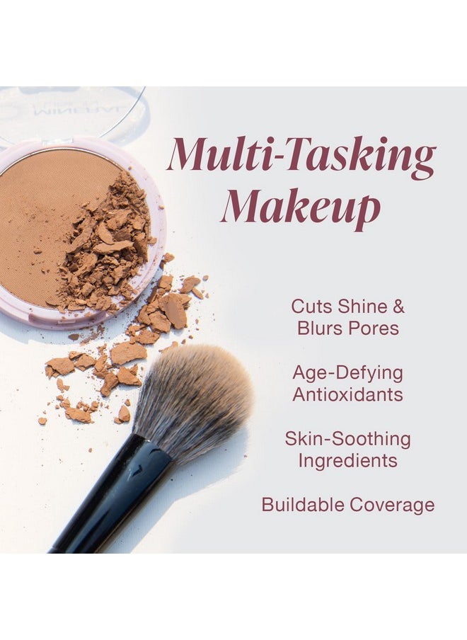 Mineral Fusion Pressed Powder Foundation, Olive 3 - Med Skin w/Greenish Undertones, Age Defying Foundation Makeup with Matte Finish, Talc Free Face Powder, Hypoallergenic, Cruelty-Free, 0.32 Oz