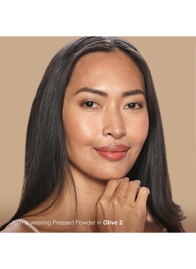 Mineral Fusion Pressed Powder Foundation, Olive 3 - Med Skin w/Greenish Undertones, Age Defying Foundation Makeup with Matte Finish, Talc Free Face Powder, Hypoallergenic, Cruelty-Free, 0.32 Oz