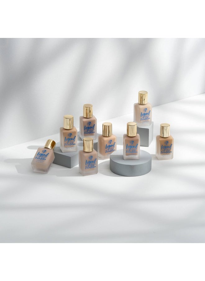 W7 Legend Foundation - Creamy Liquid Foundation for Poreless, Semi-Matte Medium Coverage - 28ml (Fresh Beige)