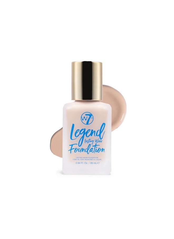 W7 Legend Foundation - Creamy Liquid Foundation for Poreless, Semi-Matte Medium Coverage - 28ml (Fresh Beige)