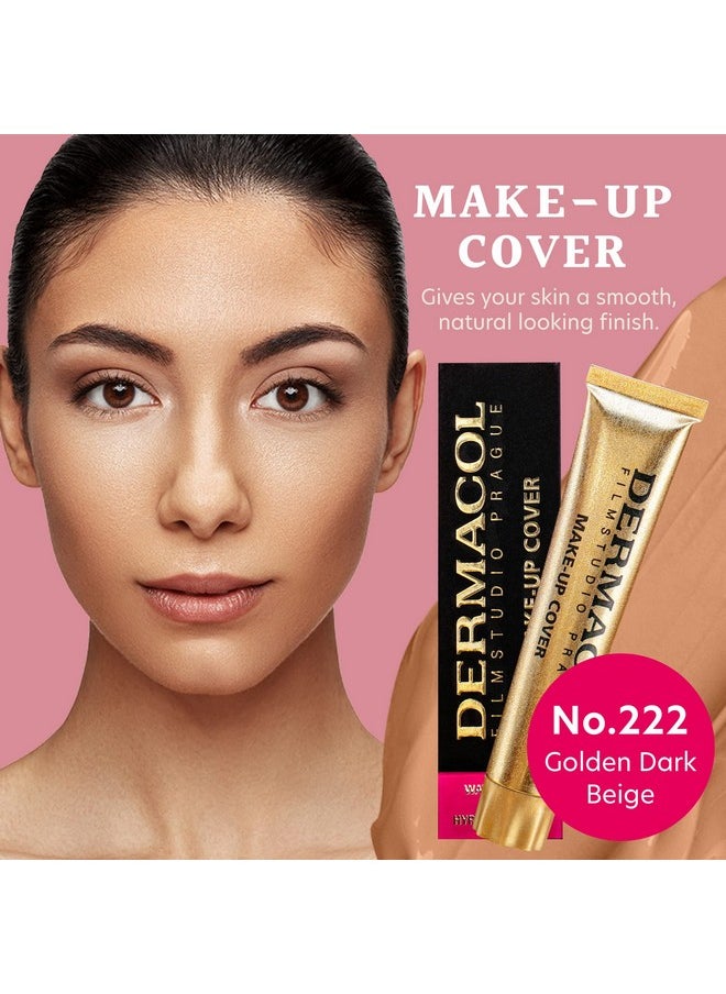Dermacol - Full Coverage Foundation, Liquid Makeup Matte Foundation with SPF 30, Waterproof Foundation for Oily Skin, Acne, & Under Eye Bags, Long-Lasting Makeup Products, 30g, Shade 222