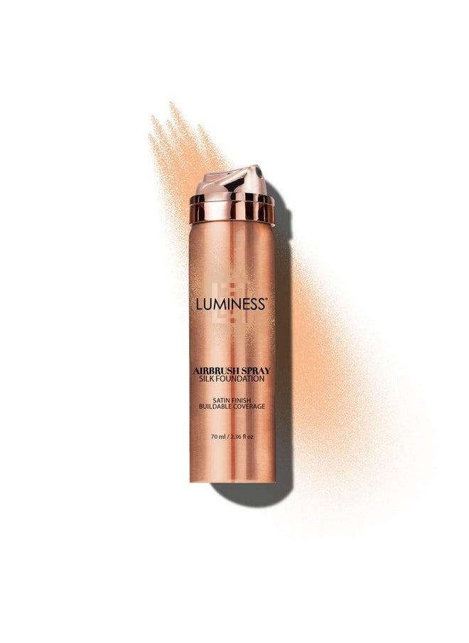 LUMINESS Silk Airbrush Spray Foundation - Full Coverage Foundation - Formula Hydrates & Moisturizes with Hyaluronic Acid, Aloe Vera & Hydrolyzed Silk (Shade - Light Medium)