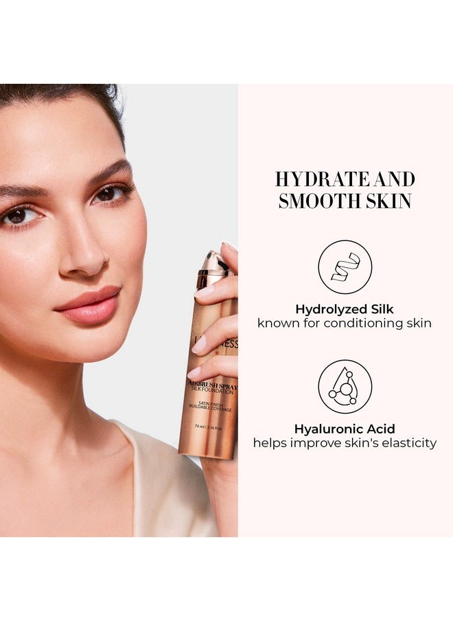 LUMINESS Silk Airbrush Spray Foundation - Full Coverage Foundation - Formula Hydrates & Moisturizes with Hyaluronic Acid, Aloe Vera & Hydrolyzed Silk (Shade - Light Medium)
