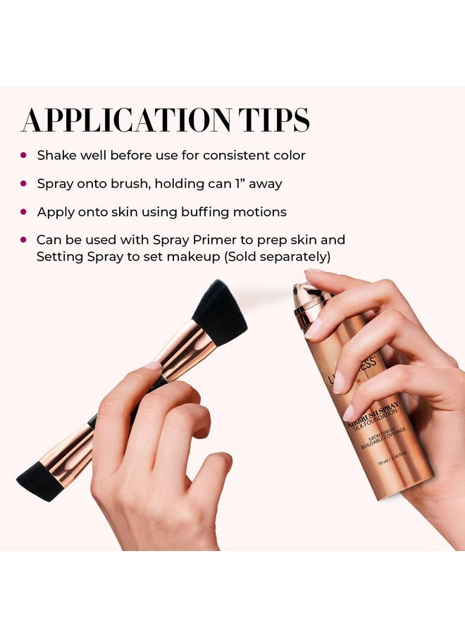 LUMINESS Silk Airbrush Spray Foundation - Full Coverage Foundation - Formula Hydrates & Moisturizes with Hyaluronic Acid, Aloe Vera & Hydrolyzed Silk (Shade - Light Medium)