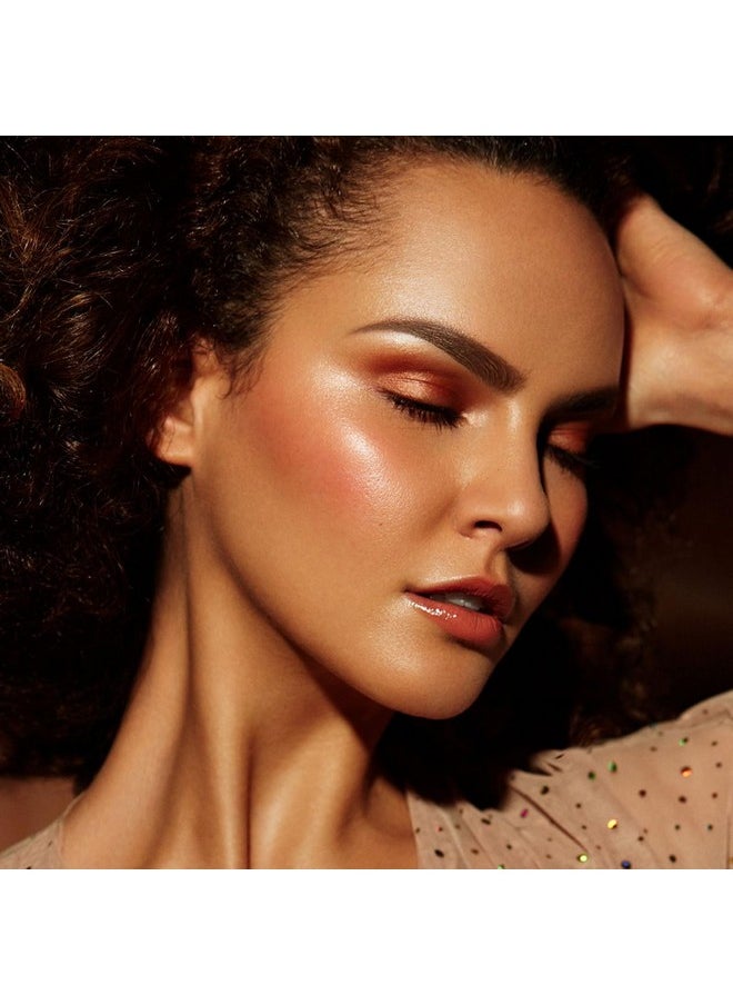 Boobeen Blush and Highlighter Palette- 4-color Metallic Shimmer Shadow Powder, Illuminator Makeup Set for Shading, Highlighting & Defining the Face