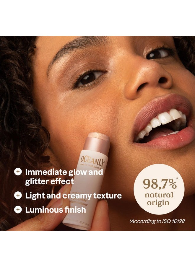 ATTITUDE Oceanly Lightweight Highlighter Stick, Titanium Dioxide-Free, EWG Verified, Plastic-Free, Vegan & Cruelty-free Makeup, Golden Rose, 0.3 Ounces