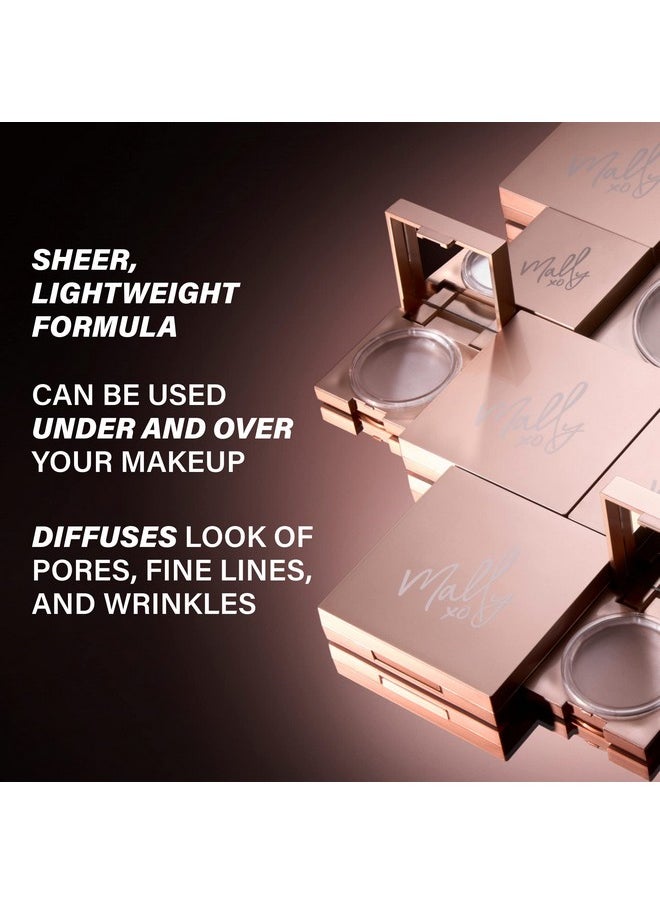 Mally Beauty Poreless Face Defender Blurring Primer & Blotting Setting Powder - Long-Lasting Matte Finish - Tap & Pat Product on Skin - Control Shine - Blurs Pores & Extends Makeup Wear - Full-Size