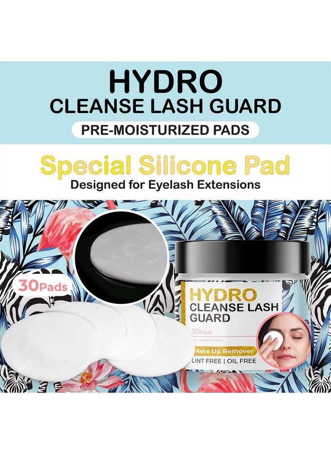 Lyon Lash Make Up Remover Cleaning Pads for Eyelash Extensions (30 Pcs)| Lint Free Silicon Pads| No Damage to Lash Extensions| Waterproof Makeup Removal & Facial Cleansing| Eyelash Extension Supplies