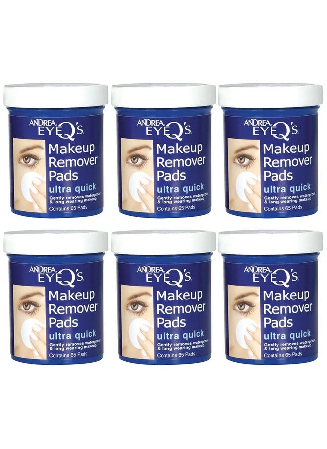 Andrea Eye Q's Ultra Quick Eye Makeup Remover Pads, 65-Count (Pack of 6)