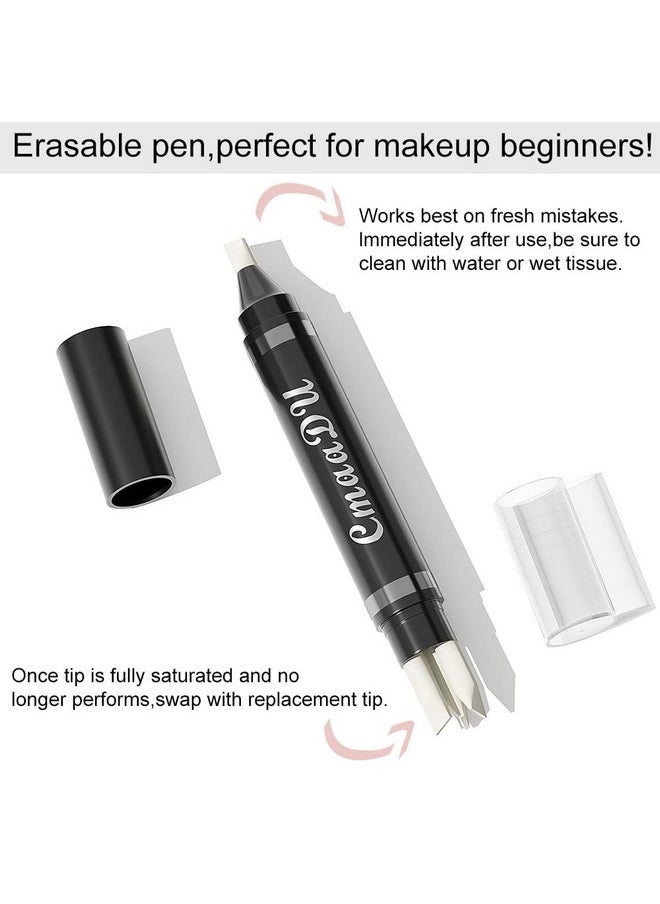 Easilydays Eye Makeup Remover Pen, Makeup Remover Eraser Stick Corrector Stick Lipstick Eyeliner Eraser for Instant Touch Up Correction, Mascara Smudges Correction,Travel-Friendly Makeup Removing Pen With 3 Replacement Heads