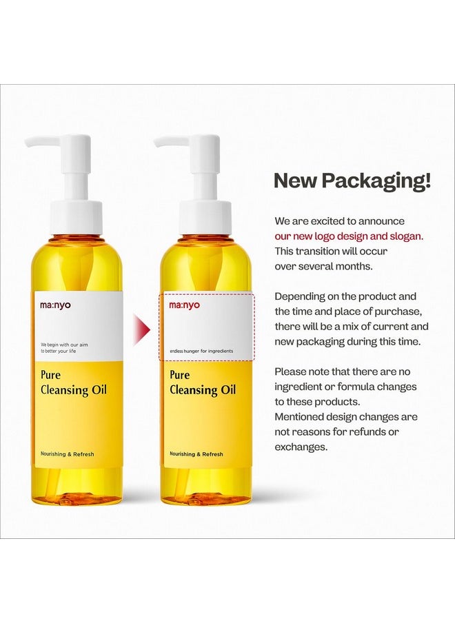 MANYO FACTORY Pure Cleansing Oil 6.7 fl oz (200ml) Korean Facial Cleanser, Blackhead Melting, Daily Makeup Removal with Argan Oil, for Women