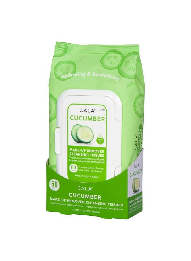 Cala Cucumber make-up remover cleansing tissues 60 count, 60 Count