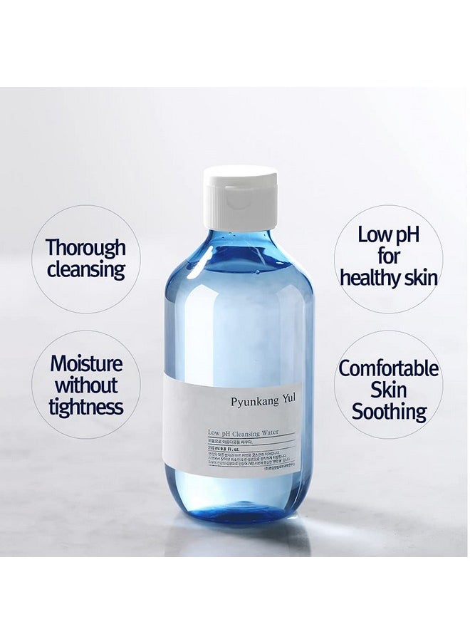 PKY Low pH Facial cleansing washes(water type)Makeup Remover Face Cleanser with Witch Hazel and AHA - Cica, Tea Tree Extract Natural Ingredients Calming Cleanser Ceramide Micellar Water 9.8 Fl Oz