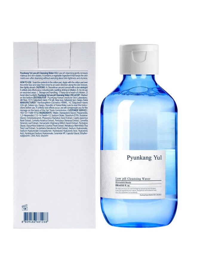 PKY Low pH Facial cleansing washes(water type)Makeup Remover Face Cleanser with Witch Hazel and AHA - Cica, Tea Tree Extract Natural Ingredients Calming Cleanser Ceramide Micellar Water 9.8 Fl Oz