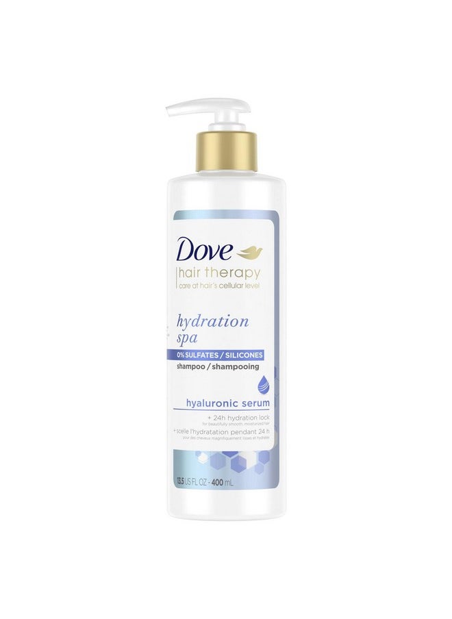 Dove Hair Therapy Hydration Spa Shampoo for Dry Hair with Hyaluronic Serum, 13.5 Fl Oz