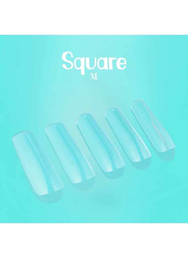 XL Square Gel Nail Tips | NABulous | Soft Gel Nail Tips | Square Shape | XL Length | Full Cover & Pre-shaped Tips | False Press On Nail Extensions (Square XL)