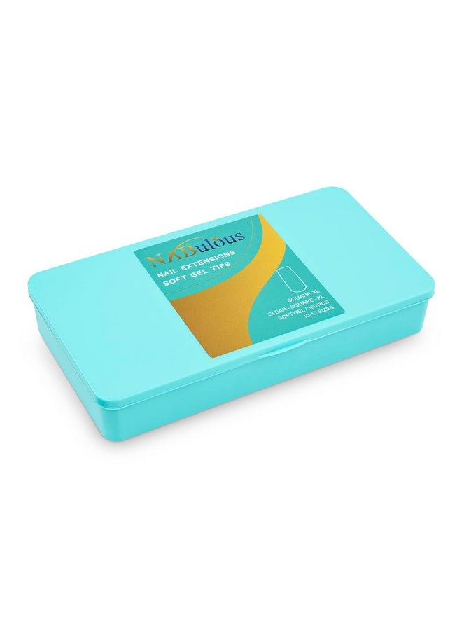 XL Square Gel Nail Tips | NABulous | Soft Gel Nail Tips | Square Shape | XL Length | Full Cover & Pre-shaped Tips | False Press On Nail Extensions (Square XL)