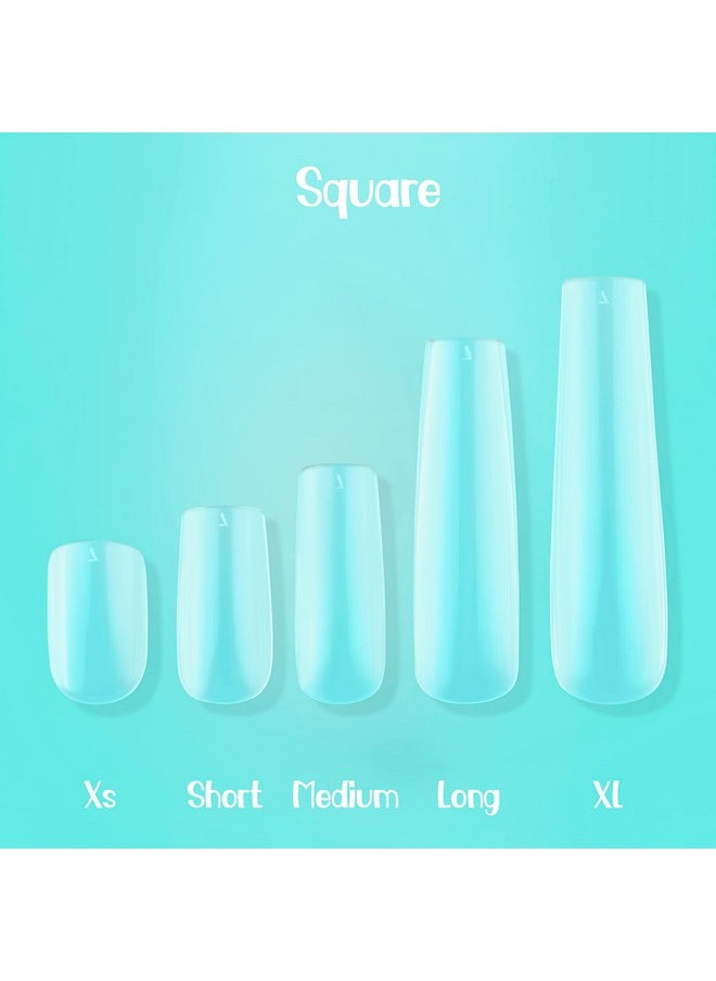 XL Square Gel Nail Tips | NABulous | Soft Gel Nail Tips | Square Shape | XL Length | Full Cover & Pre-shaped Tips | False Press On Nail Extensions (Square XL)