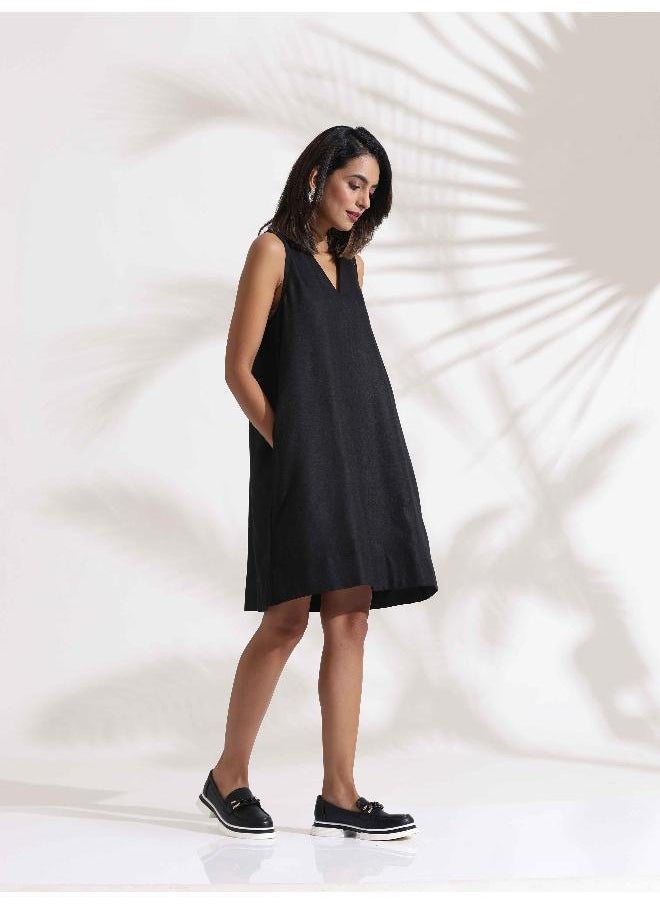 Black Slub Dress