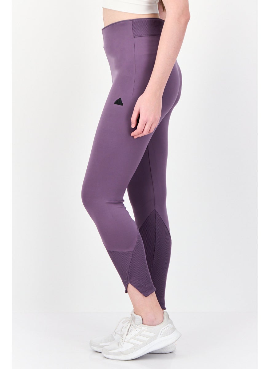 Women Full-Length Style Brand Logo leggings, Purple