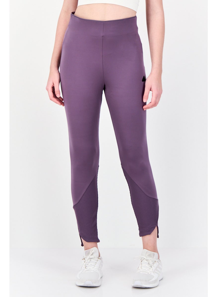 Women Full-Length Style Brand Logo leggings, Purple