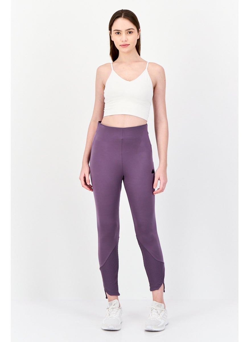 Women Full-Length Style Brand Logo leggings, Purple