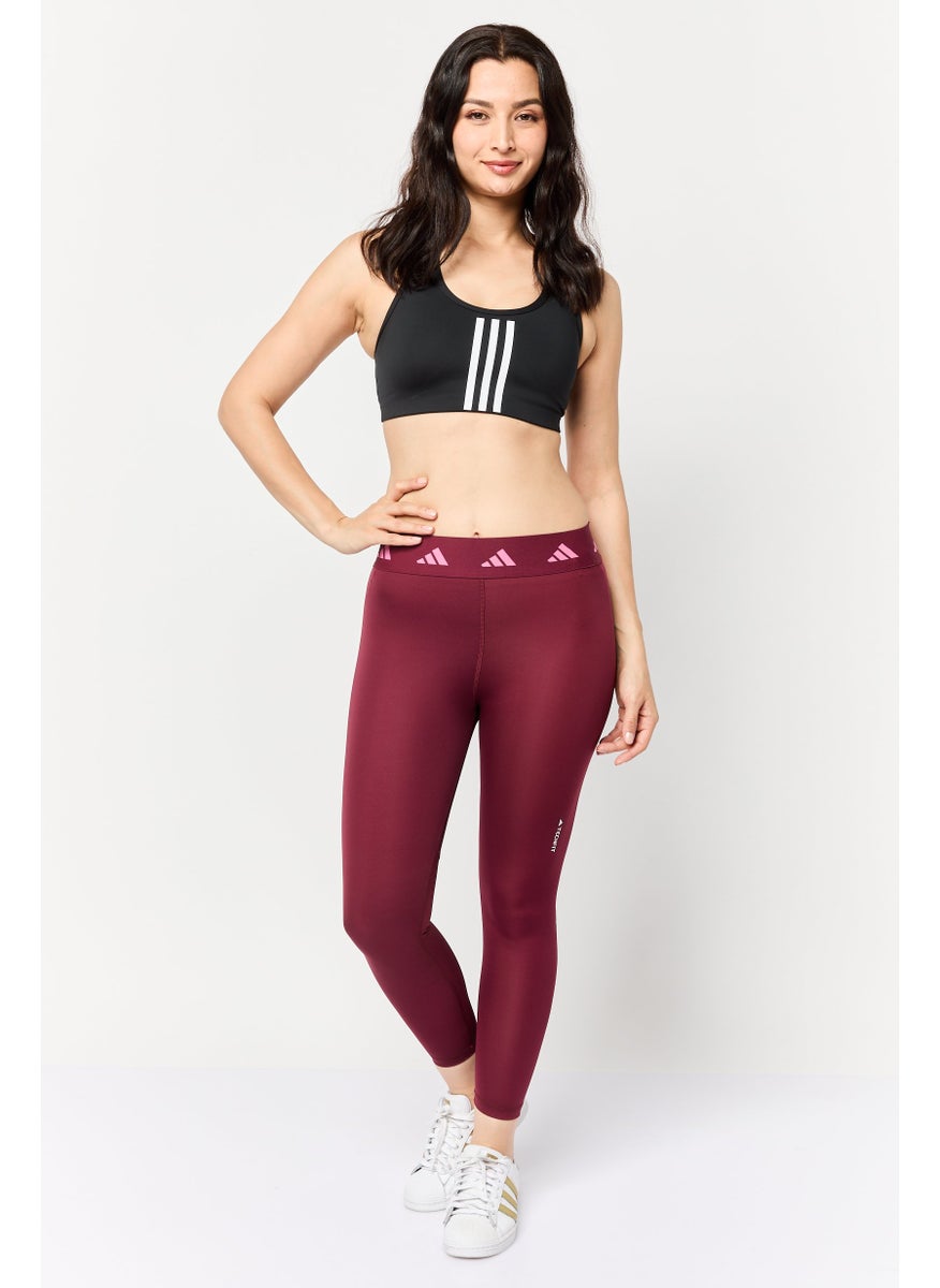 Women Sportswear Fit Training Leggings, Maroon