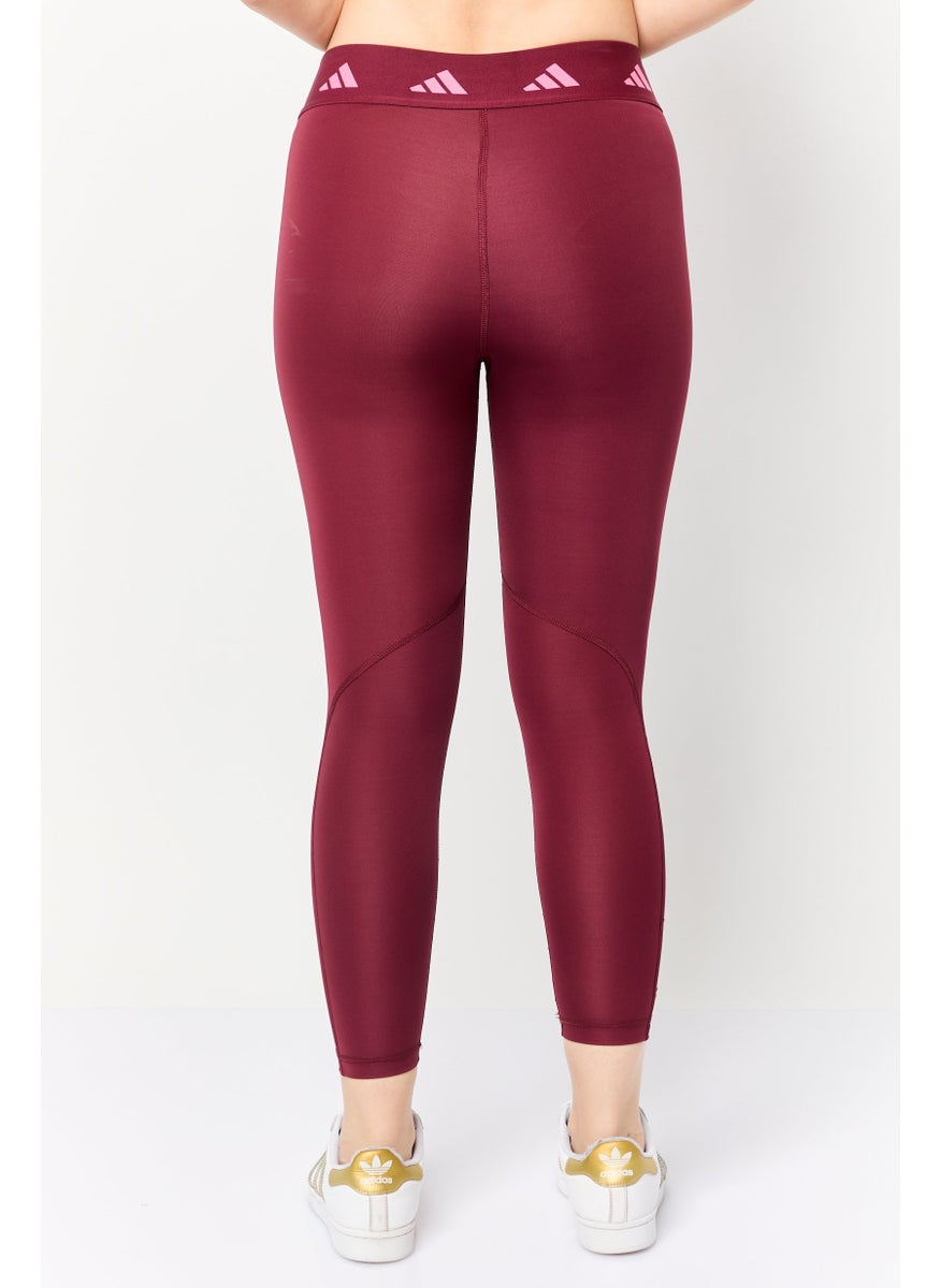 Women Sportswear Fit Training Leggings, Maroon