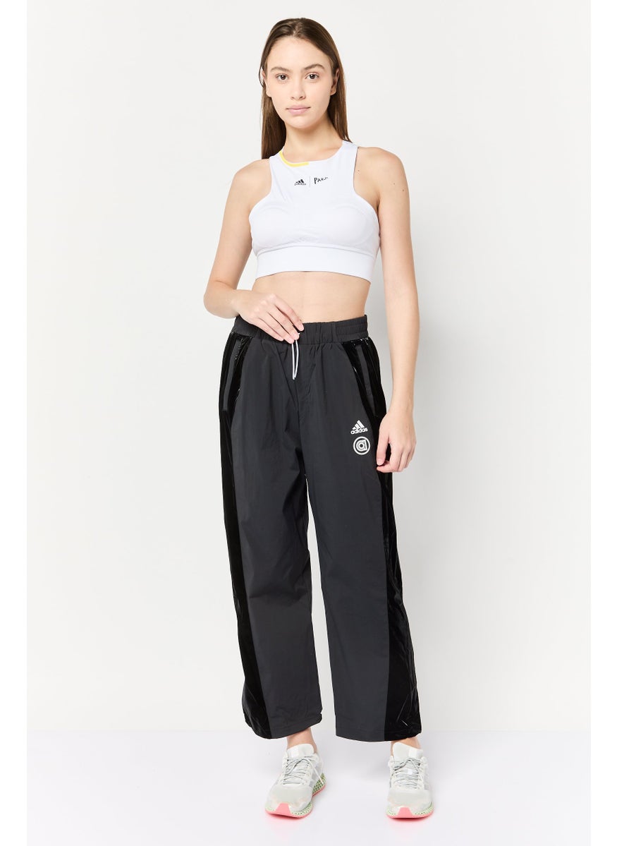 Women Sportswear Fit Drawstring Training Track Pants, Black