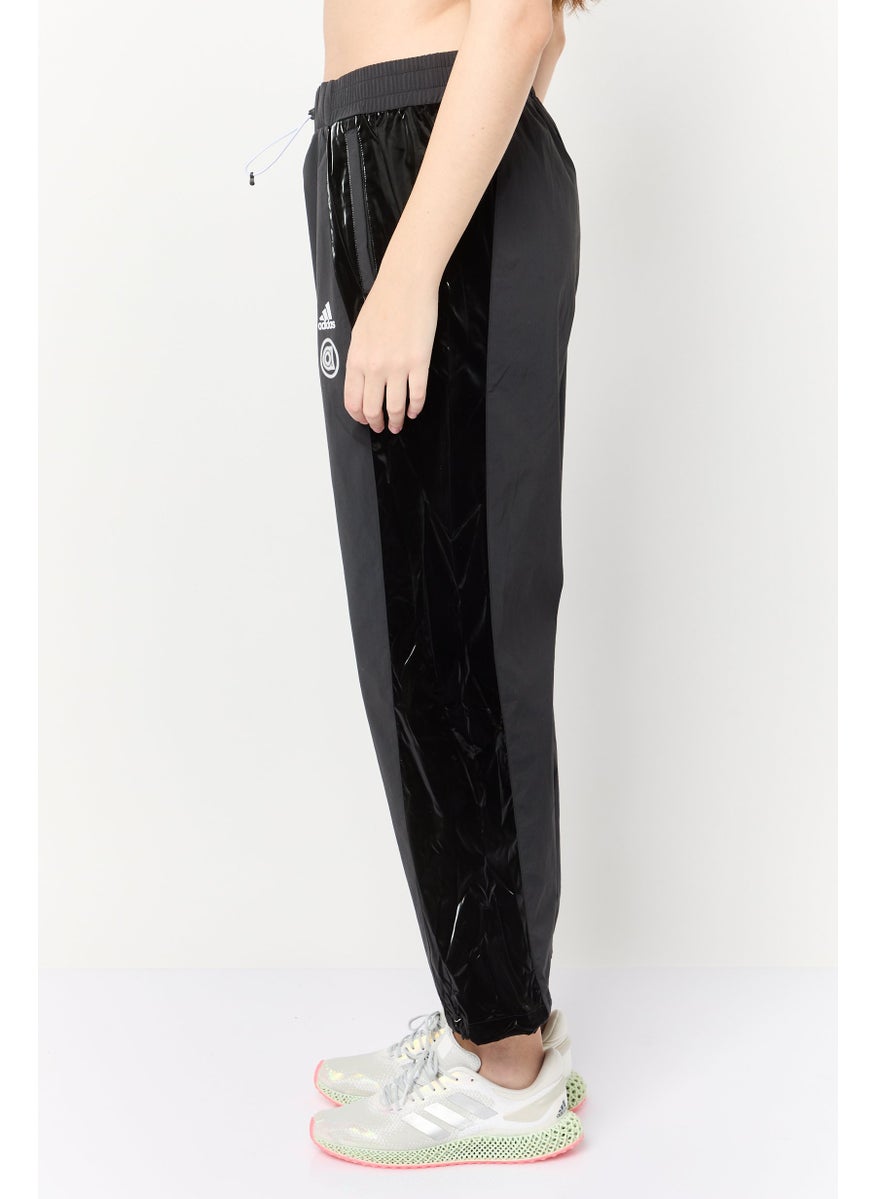 Women Sportswear Fit Drawstring Training Track Pants, Black