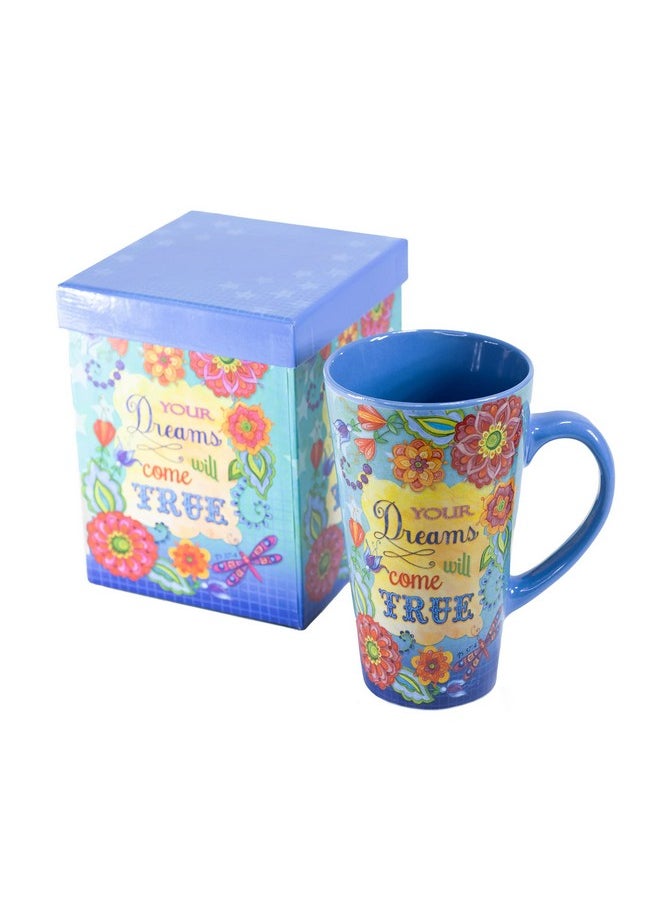Divinity Boutique Inspirational Stoneware Mug, Dreams Come True, Multicolor 16 ounce