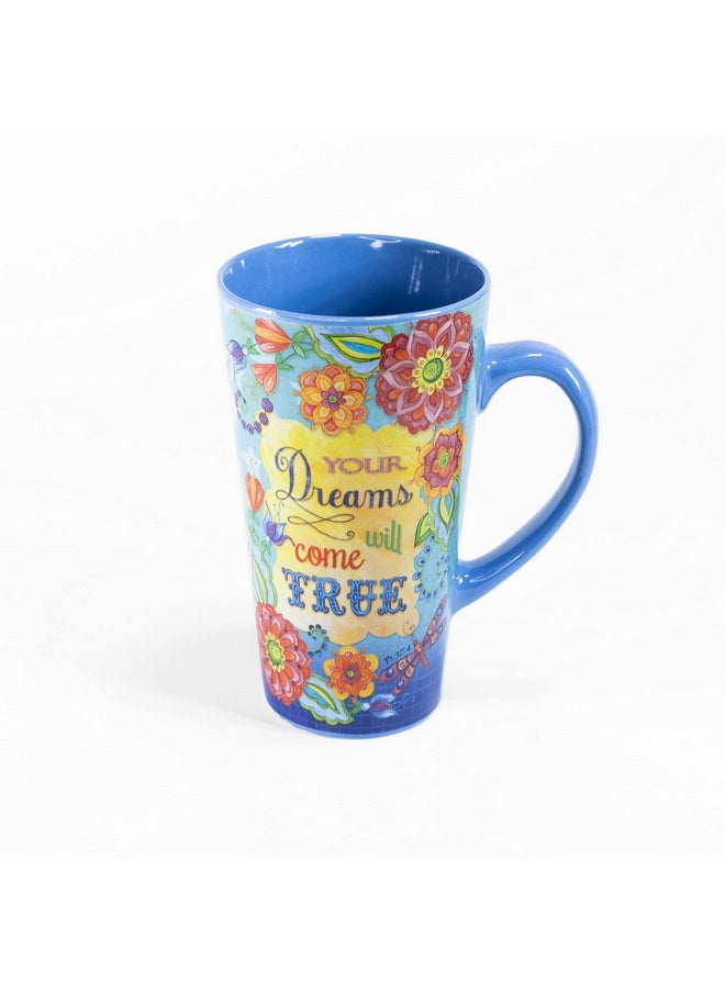 Divinity Boutique Inspirational Stoneware Mug, Dreams Come True, Multicolor 16 ounce