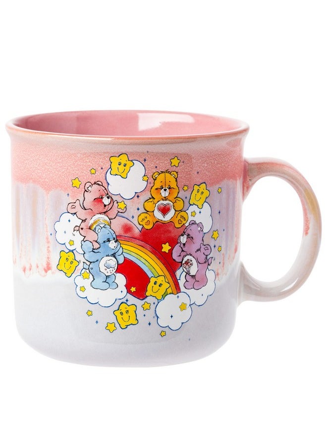 Silver Buffalo Care Bears Rainbow with Stars Reactive Glaze Ceramic Camper Mug Featuring Tenderheart, Cheer, Grumpy, and Share Bear, 20 Ounces